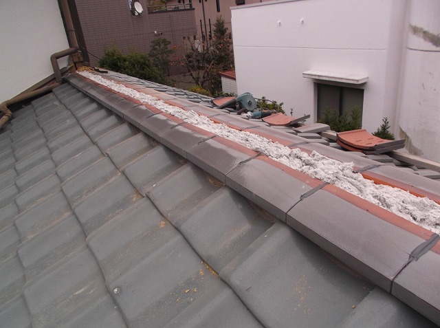 南蛮漆喰で積み直し工事